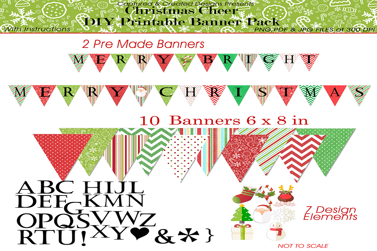 Christmas Cheer Diy Printable Banner Pack Pack (103328) 