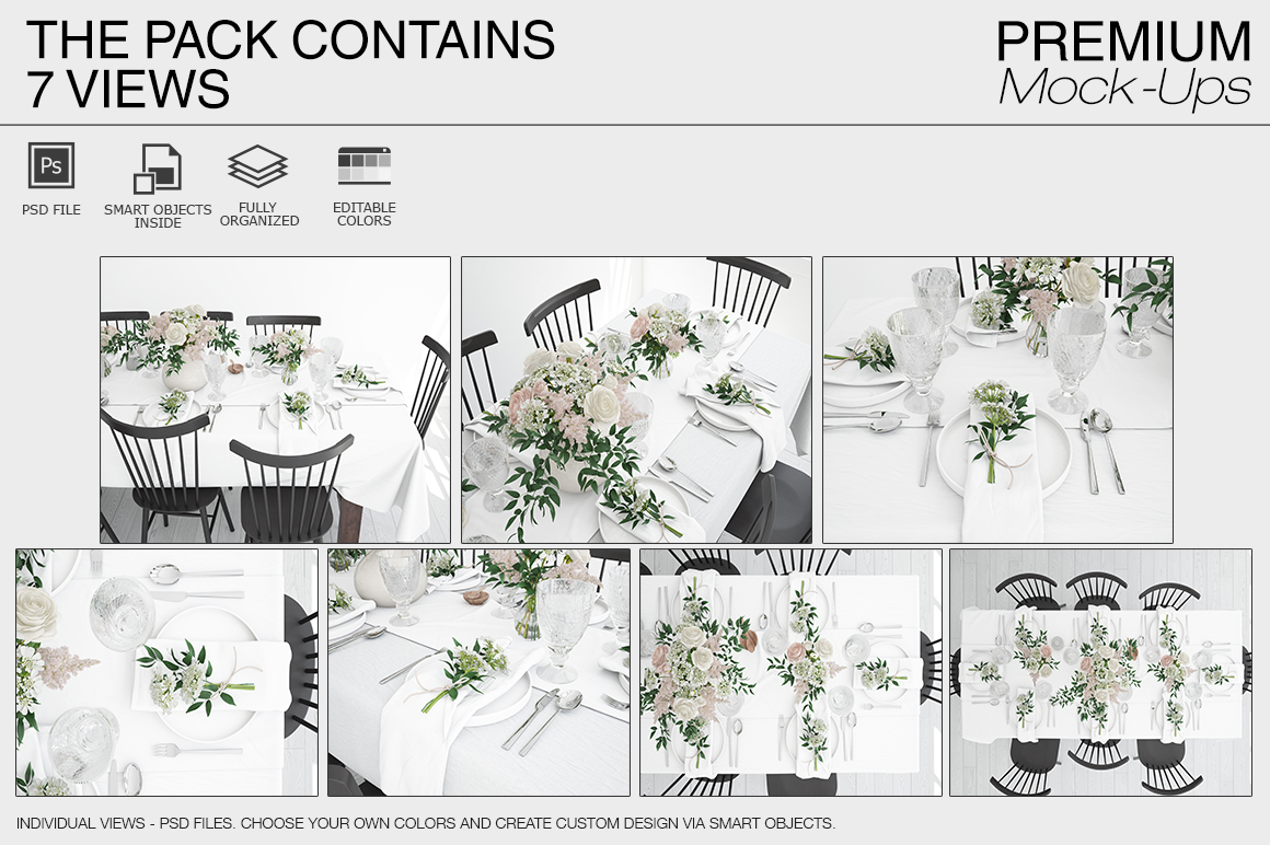 Download Table Linens - Tablecloth, Runner & Napkins Mockup (52210 ...