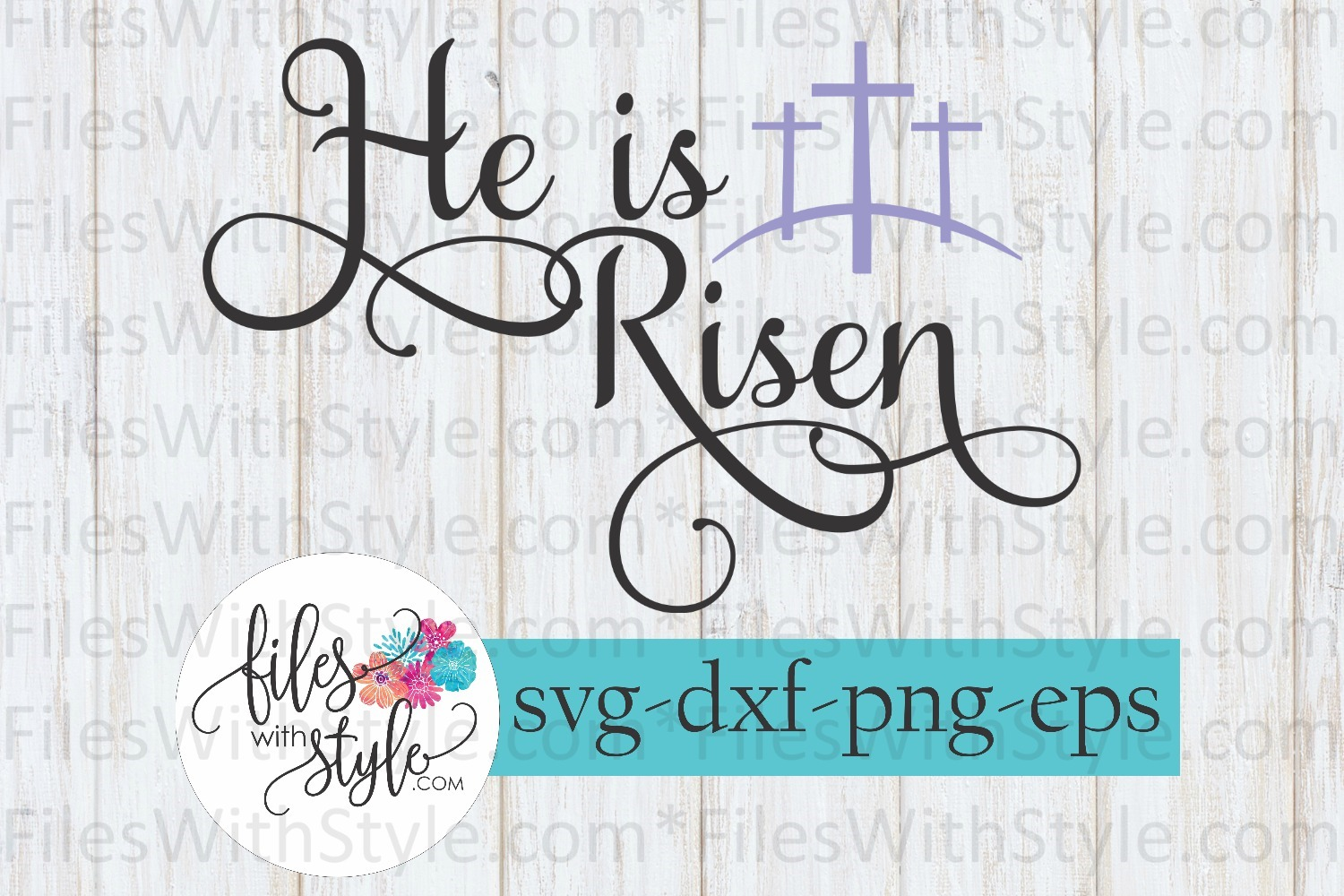 He Is Risen Cross SVG Cross he is risen svg dxf floral cross clipart cutting