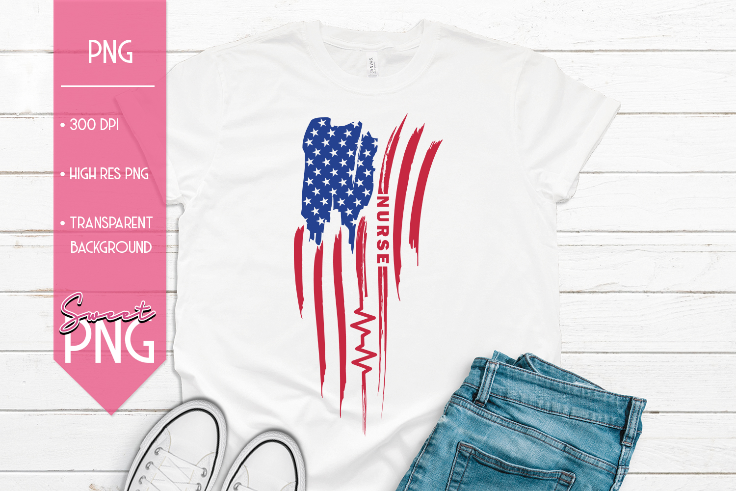 Download Heartbeat of America Nurse Flag SVG (523913) | SVGs ...