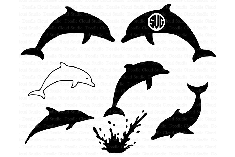 Dolphins SVG, Dolphin Monogram, Dolphin SVG files.