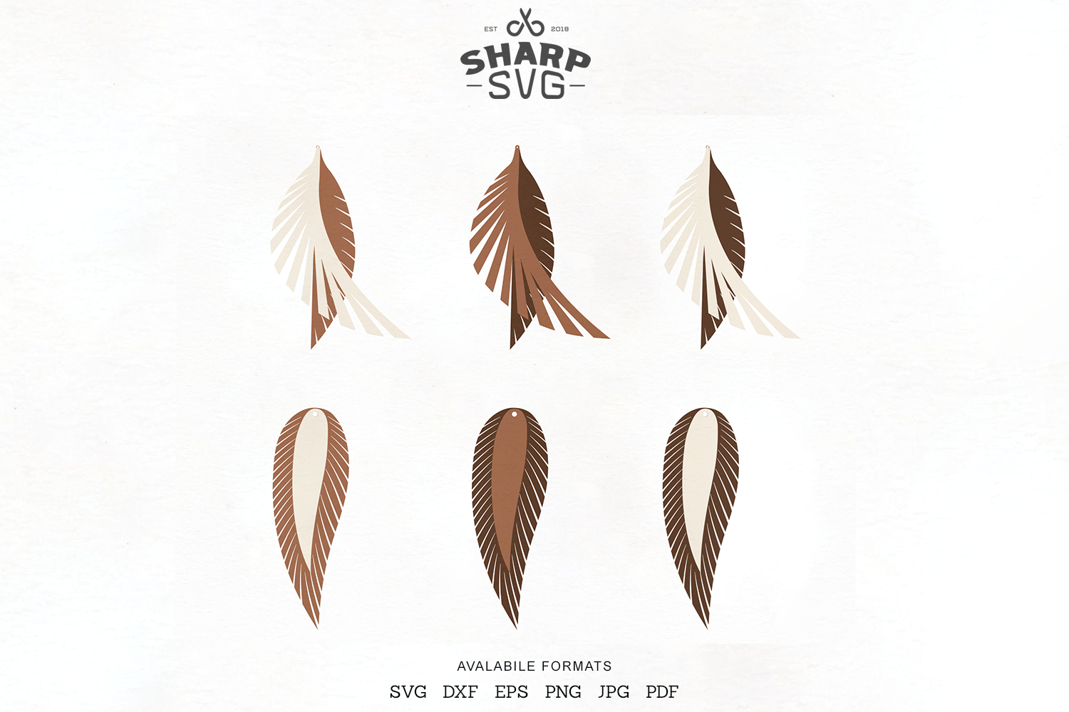 Download Feather Leather Earrings SVG - Earrings Cutting Template