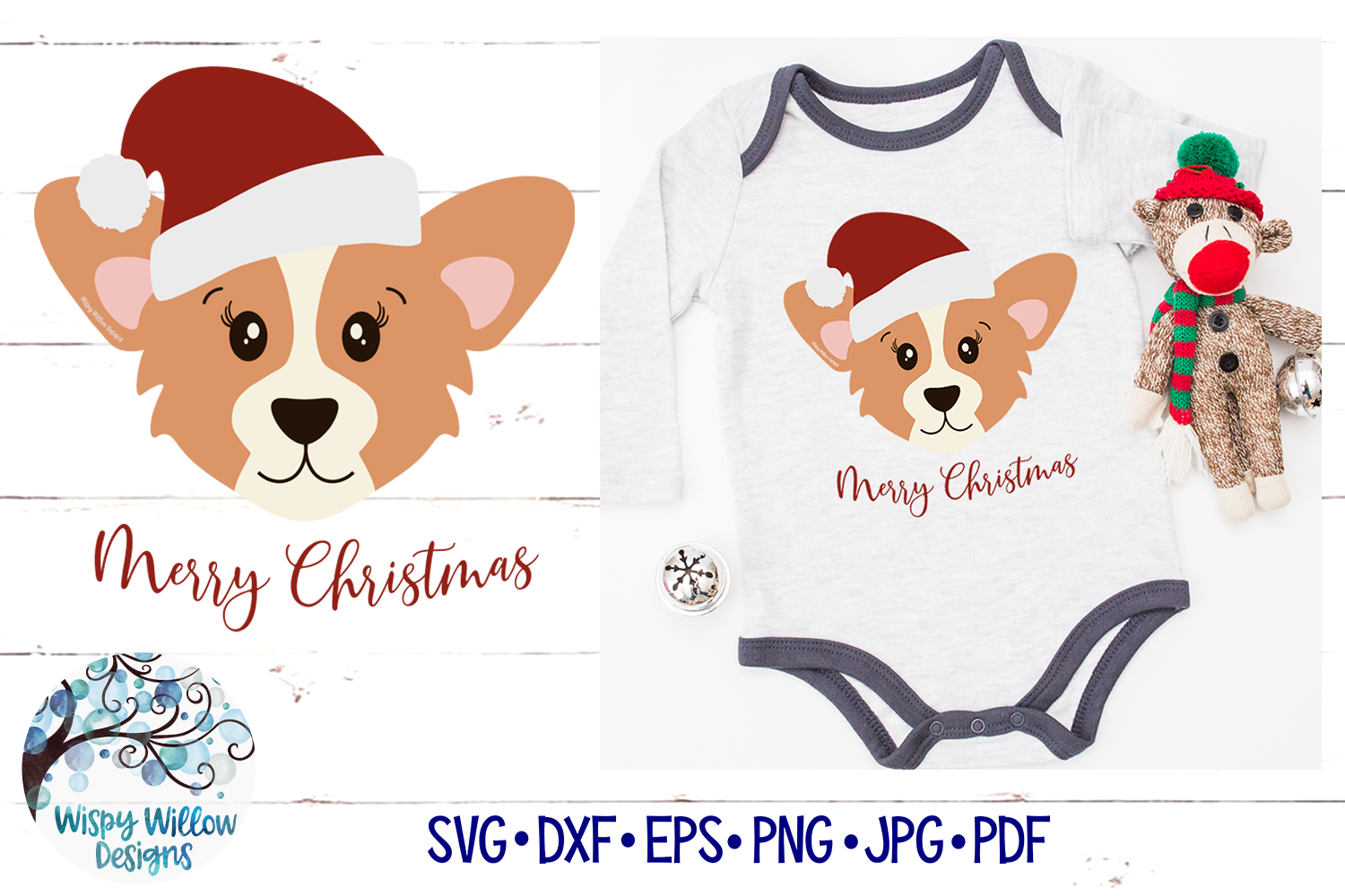 Santa Corgi SVG | Christmas Dog SVG Cut File