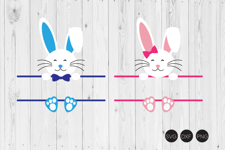 Download Bunny Split Monogram SVG, Easter SVG