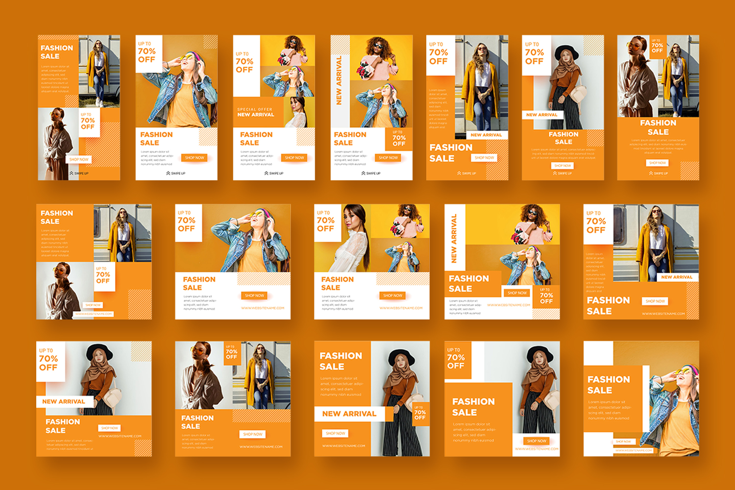 Set Social Media Post Templates. Fashion sale