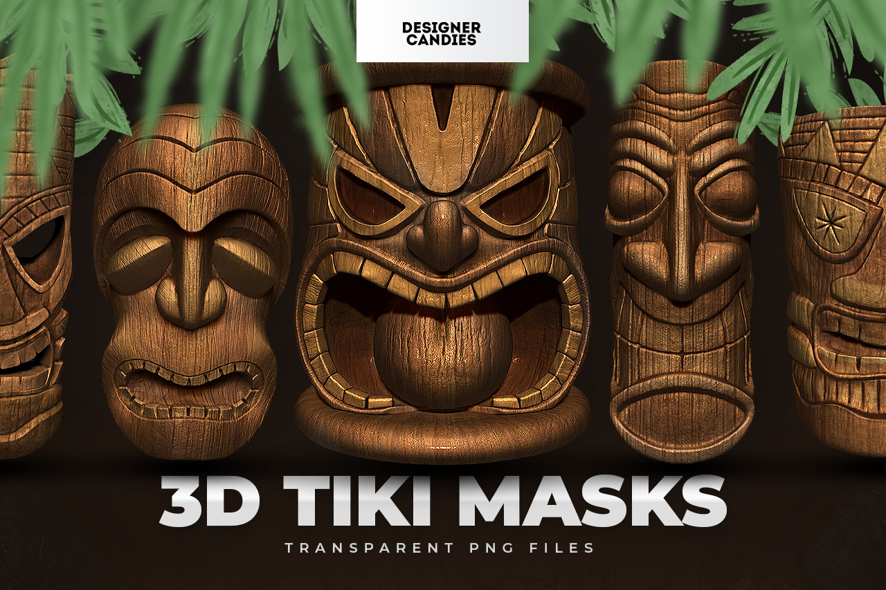 Tiki Masks / Polynesian Totems PNGs