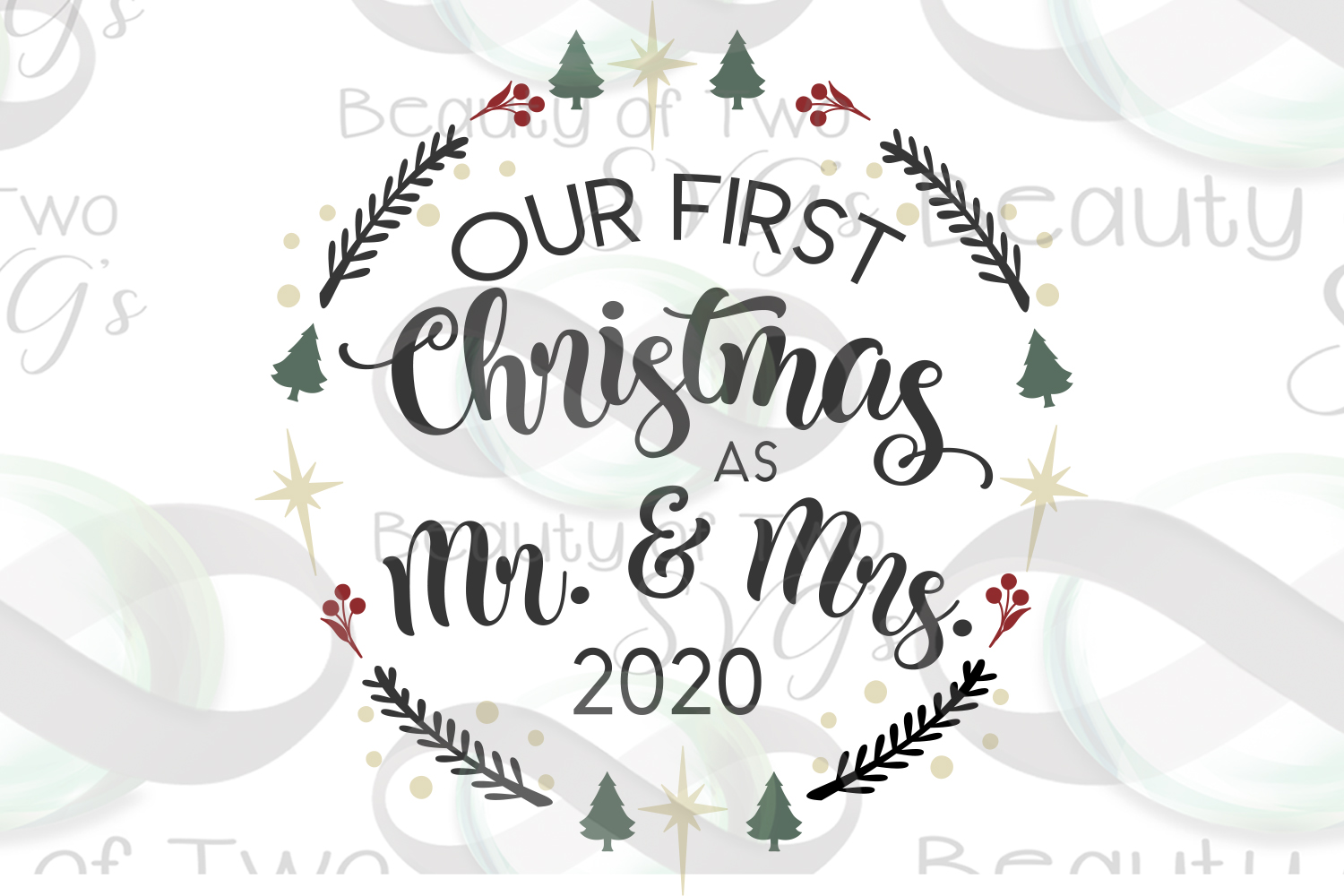 Download Our First Christmas as Mr & Mrs 2020 wreath svg newlywed ...