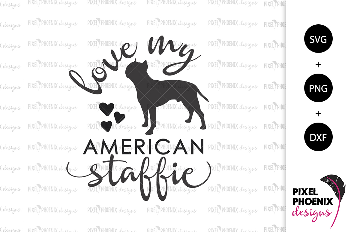 Download Dog SVG Love My American Staffie SVG (196975) | SVGs ...