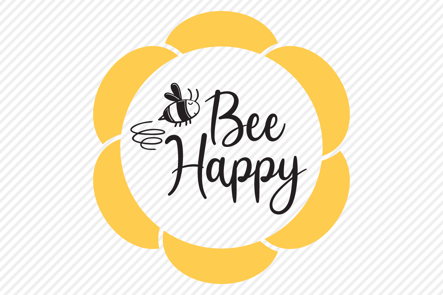 Download Bee Happy SVG, Cut File, Inspirational Shirt Design ...