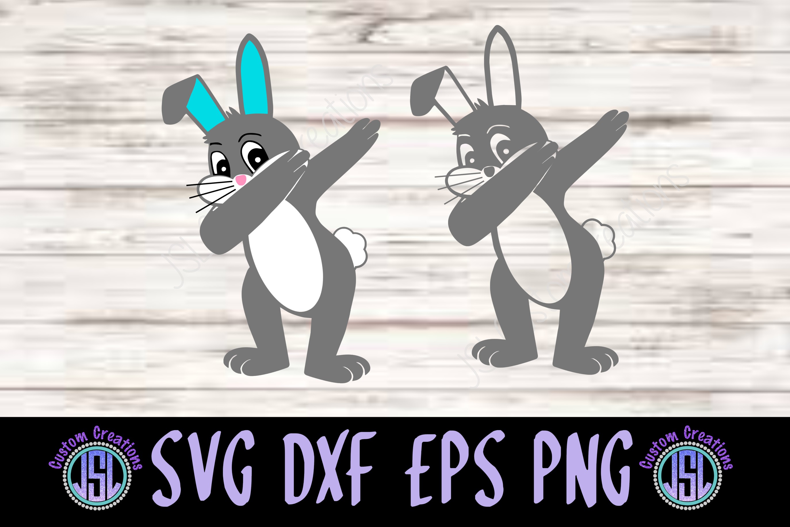 Dabbing Bunny Set Of 2 Bundle Svg Dxf Eps Png Cut File 64927 Svgs Design Bundles