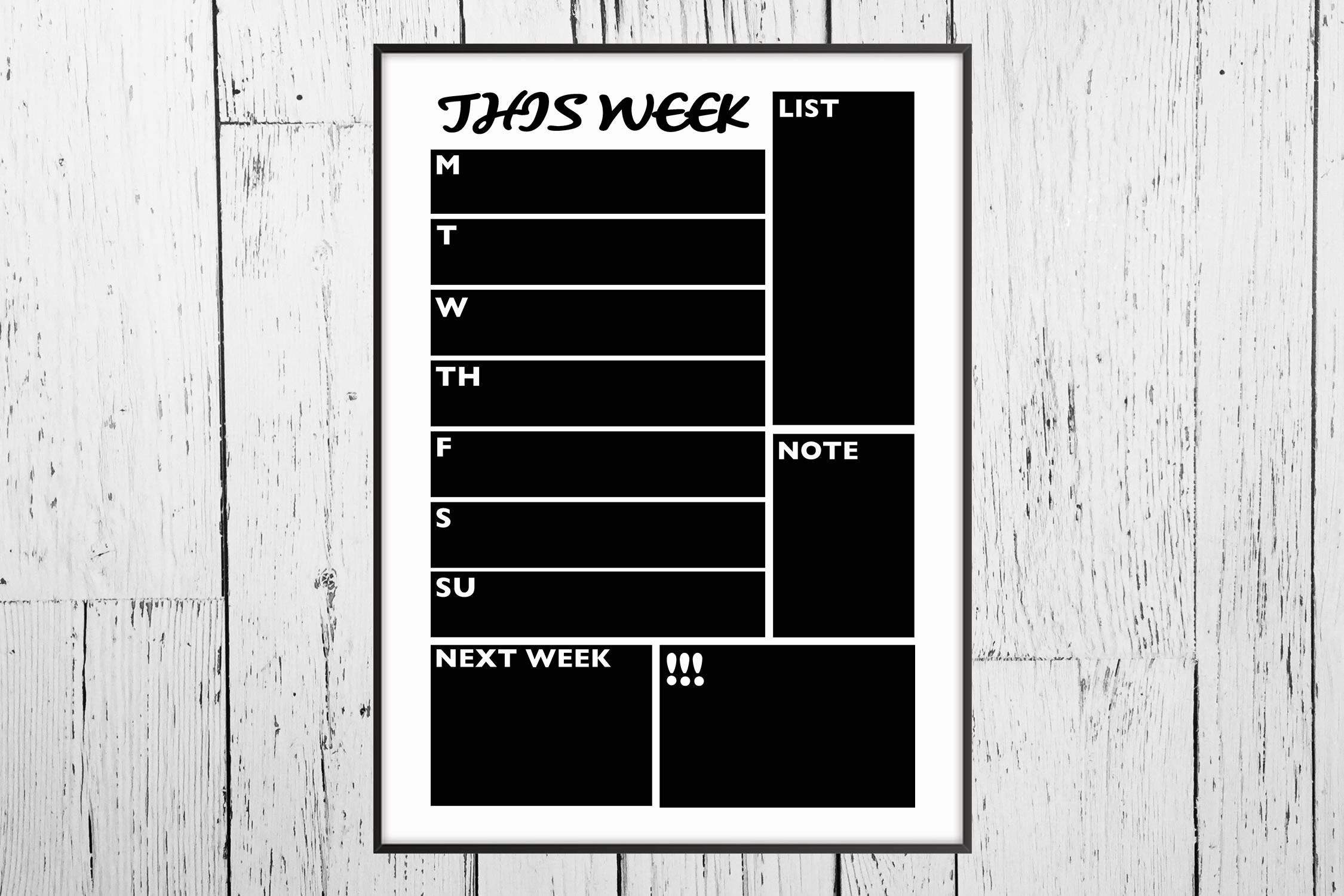 Download Weekly Planner Template svg, dry erase chalkboard cut file