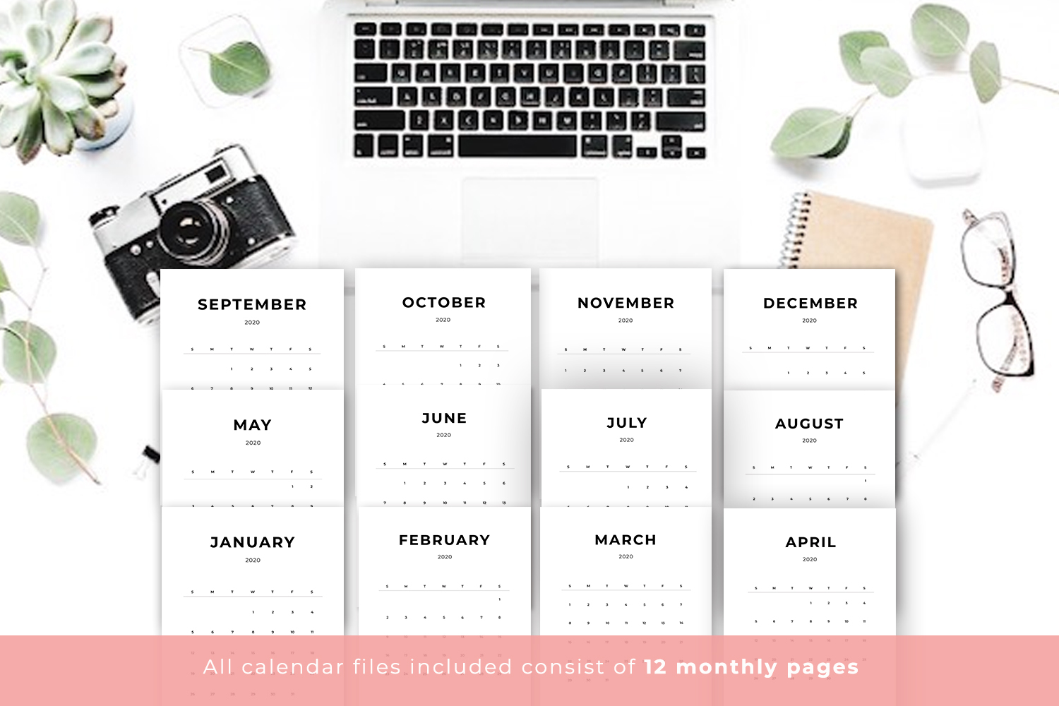 2020 Printable Minimalist Calendar
