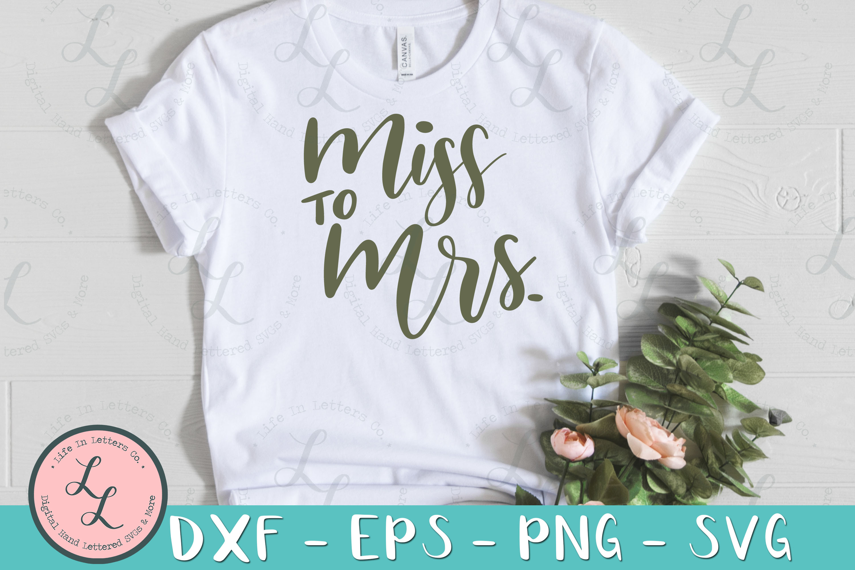 Miss to Mrs. - Hand Lettered Cut File SVG PNG EPS DXF