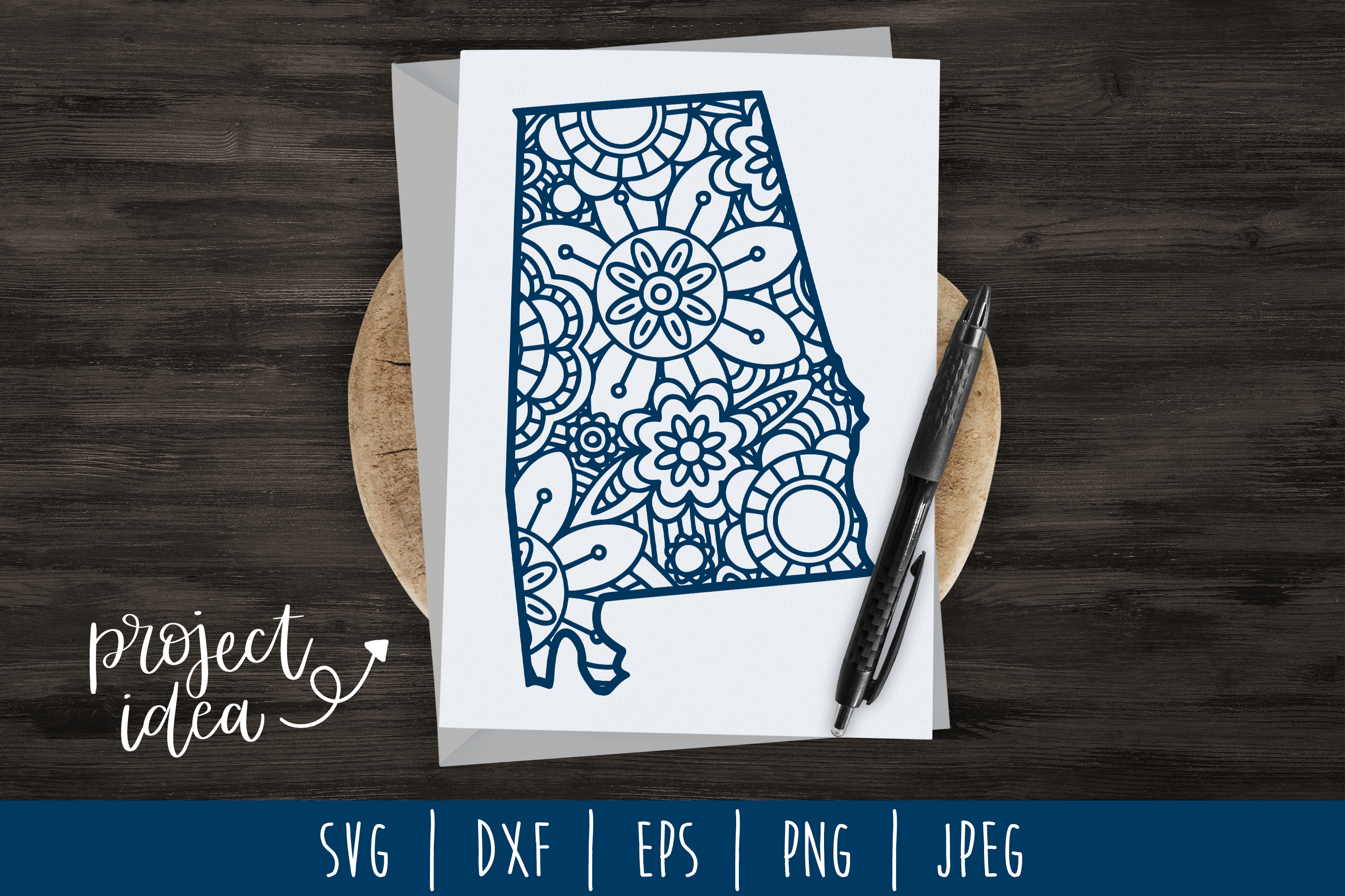 Download Alabama State Mandala Zentangle SVG, DXF, EPS, PNG, JPEG