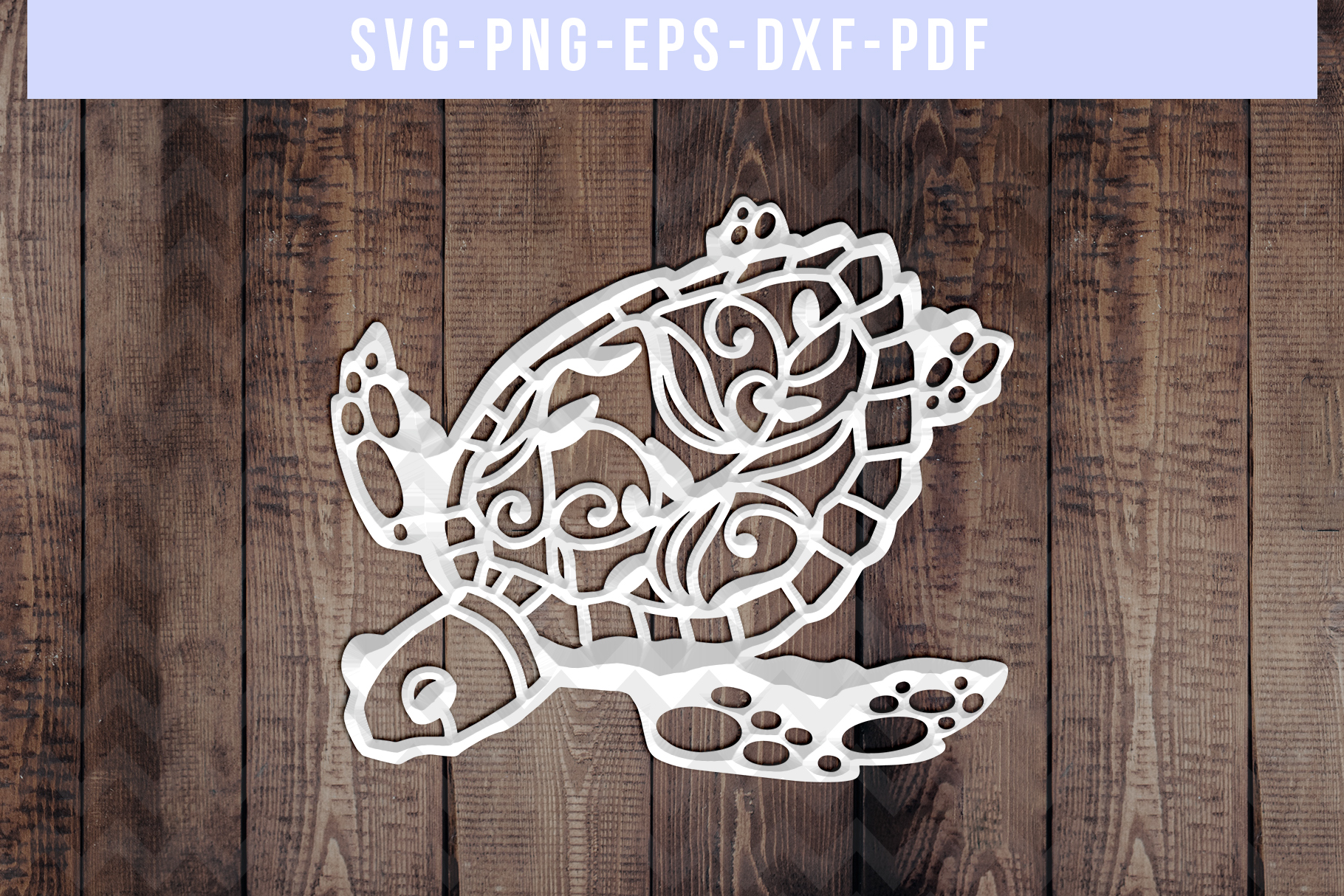 Sea Turtle Paper Cut Template Summer Beach Decor SVG PDF