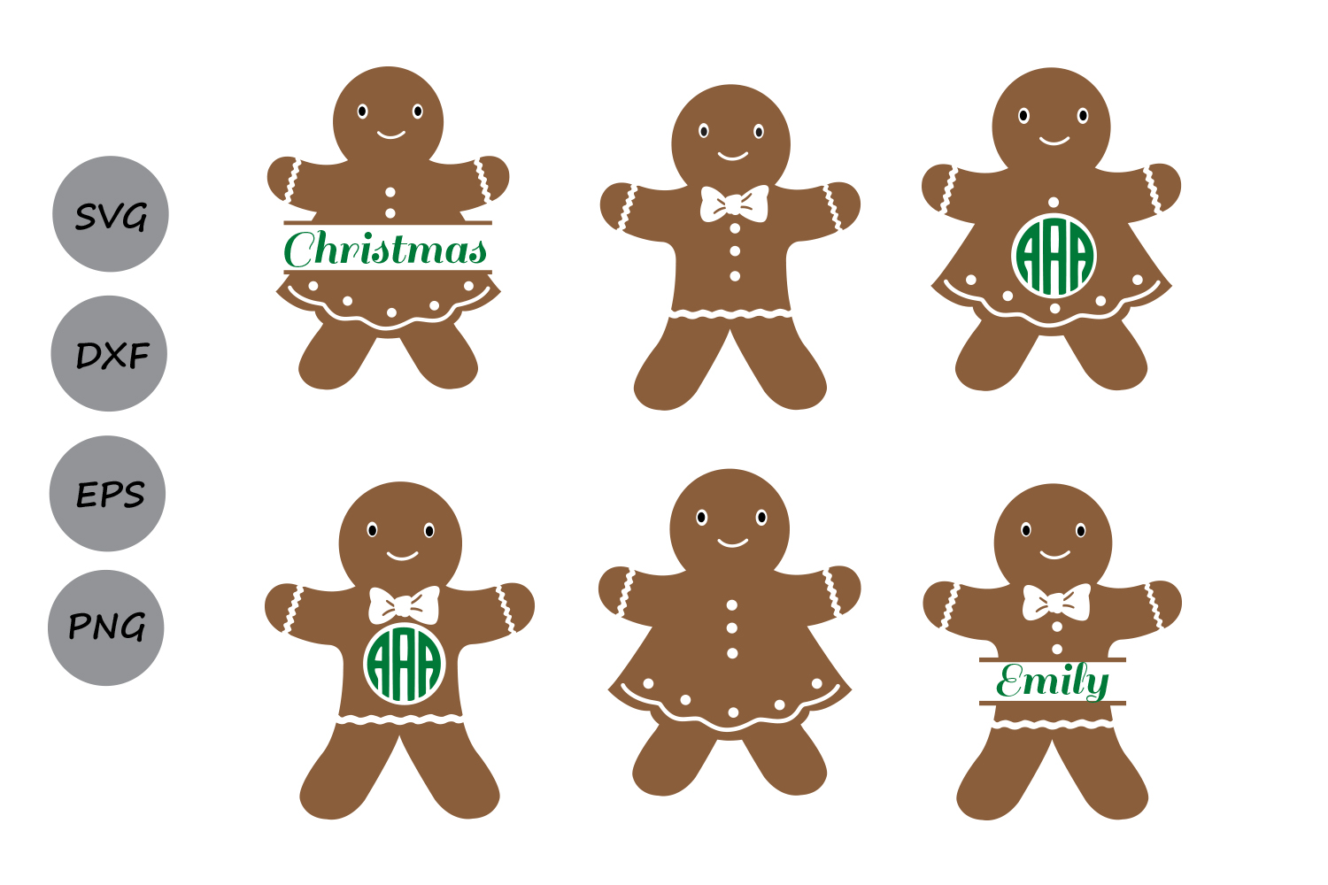 Gingerbread Man SVG, Christmas SVG, Gingerbread Monogram ...