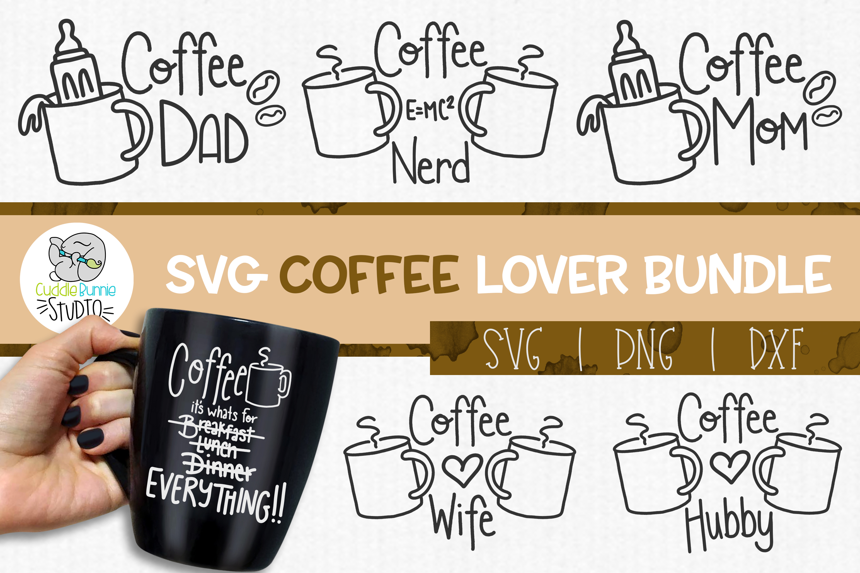 Download Coffee Lover| Caffeine | Mom SVG Design Bundle