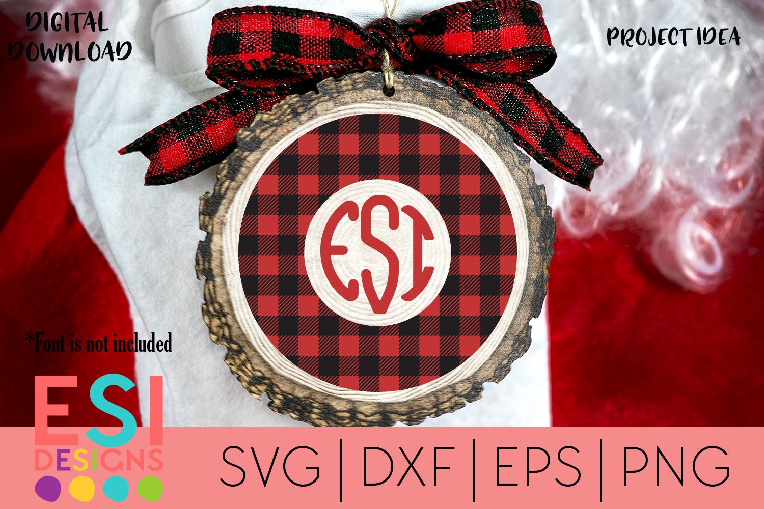 Download Christmas Bundle SVG | PART 4 | Buffalo Plaid Monogram ...