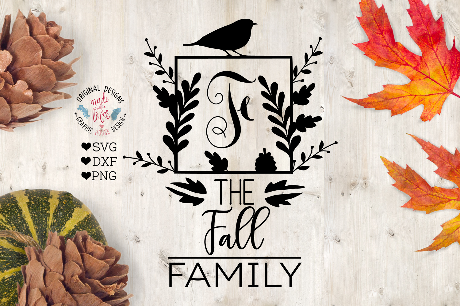 Download Fall Autumn - Family Name & Monogram Frame in SVG, DXF ...