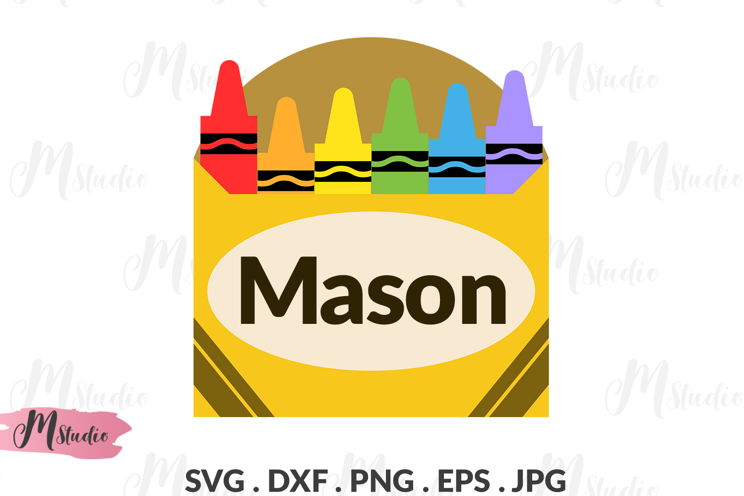 Download Crayon Box Monogram Svg. (289500) | Cut Files | Design Bundles