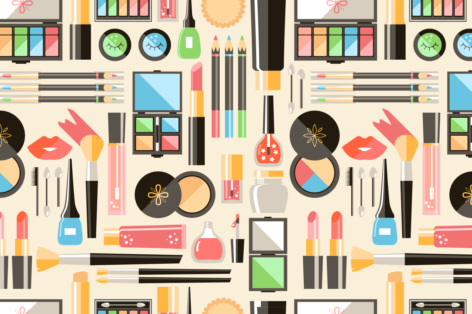 Download Flat vector cosmetics and makeup (27109) | Illustrations | Design Bundles