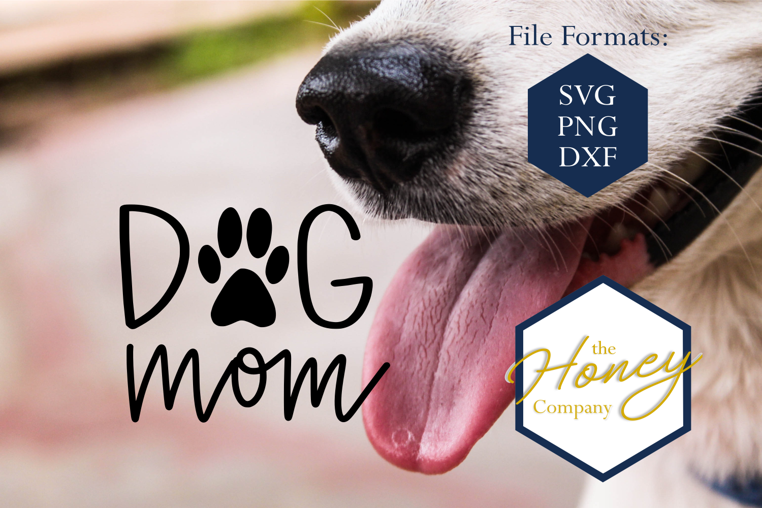Dog Mom SVG PNG DXF Hand Lettered Mama Lover Paw Print