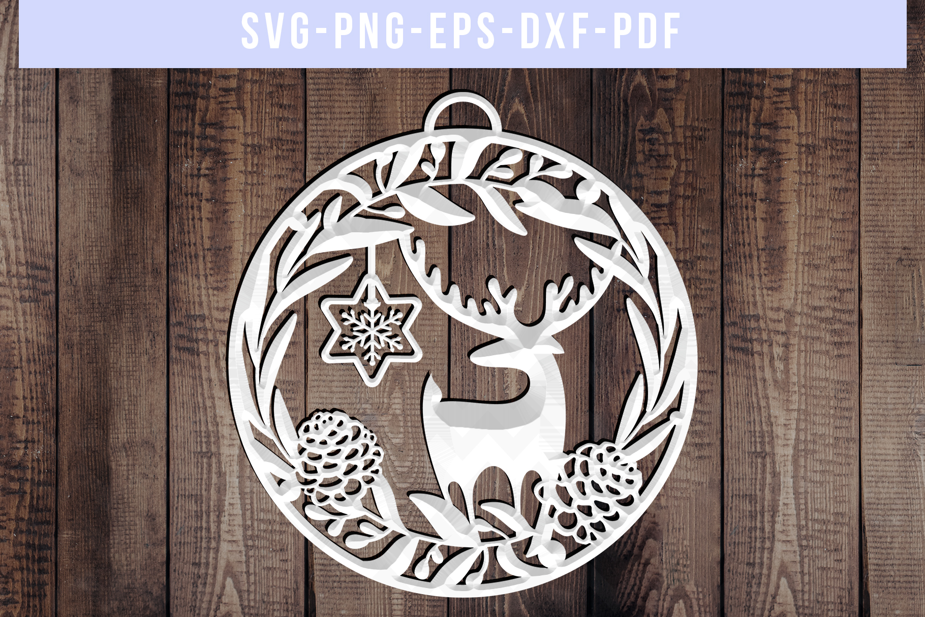 Download Christmas Deer SVG Cut File, Ornament Papercut, PDF, DXF ...