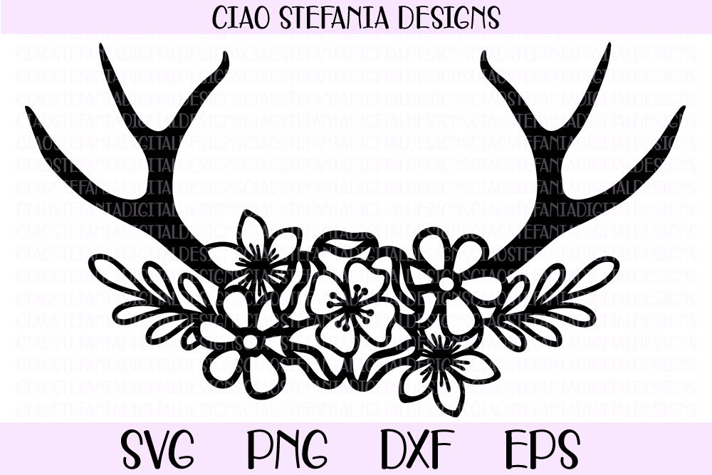 Download Flower Antlers Wedding SVG Cut File (521344) | SVGs | Design Bundles