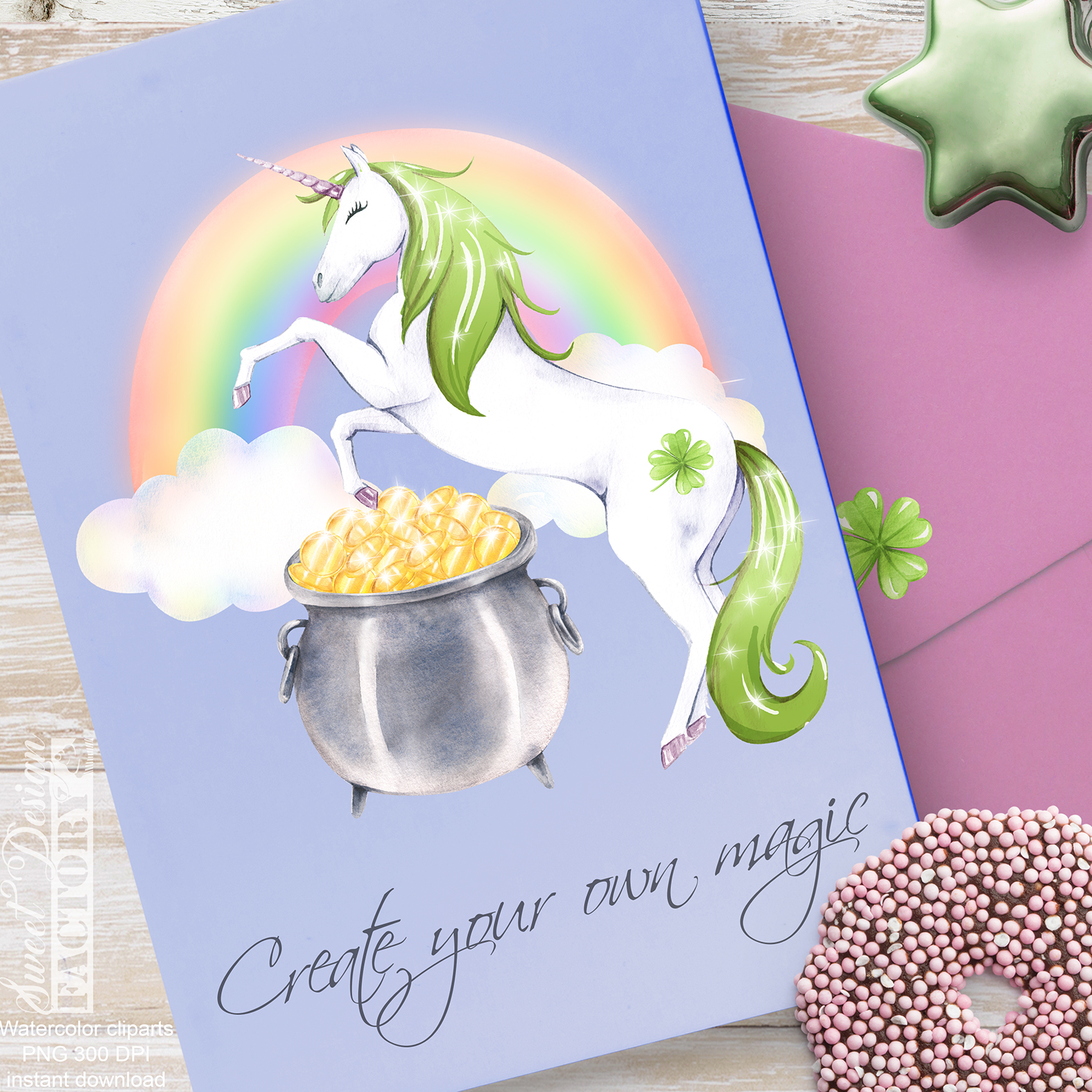 Download Saint Patrick's day unicorn clipart