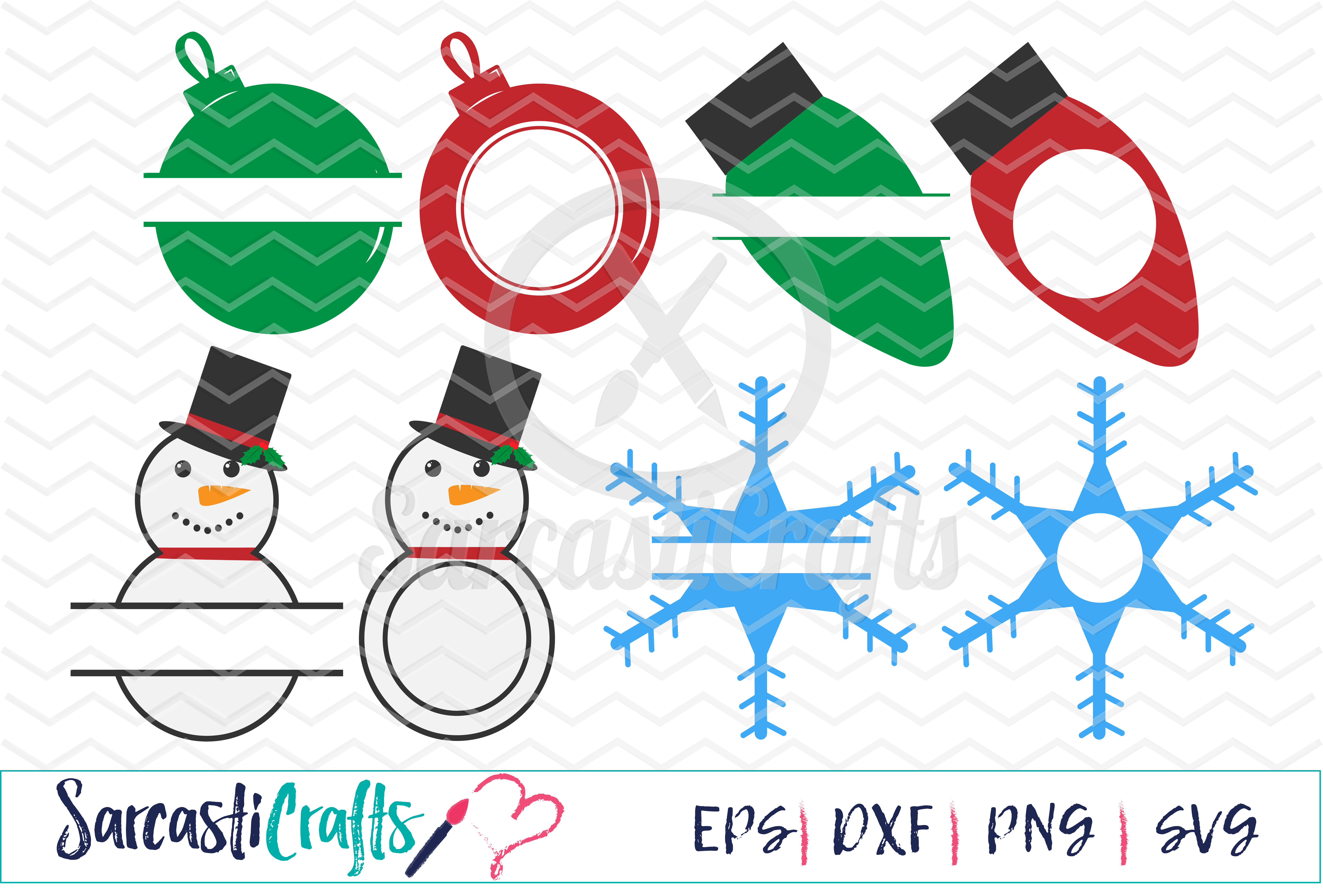 Download Christmas Monogram Frames Bundle - Digital Printable ...