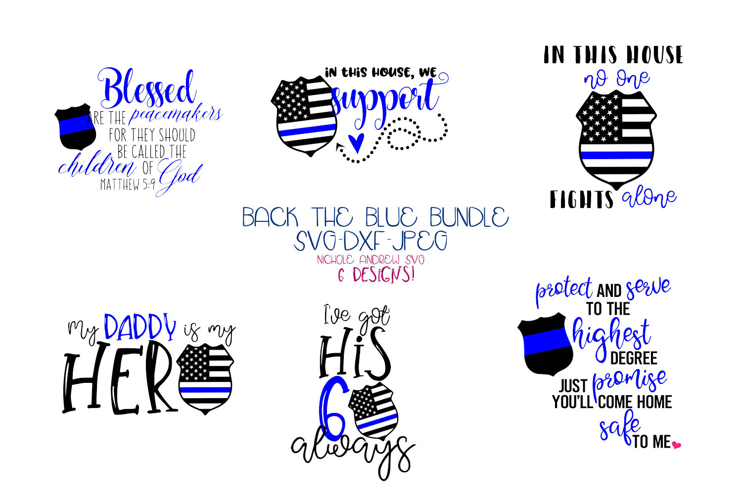 Download Back the blue - Police SVG bundle for Crafters