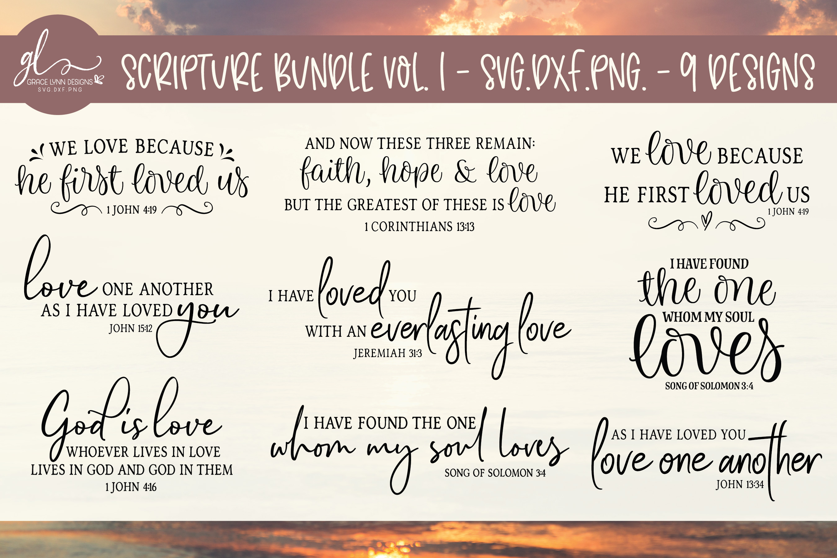 Download Scripture Bundle Vol. 1 - SVG Cut Files - 9 Designs ...