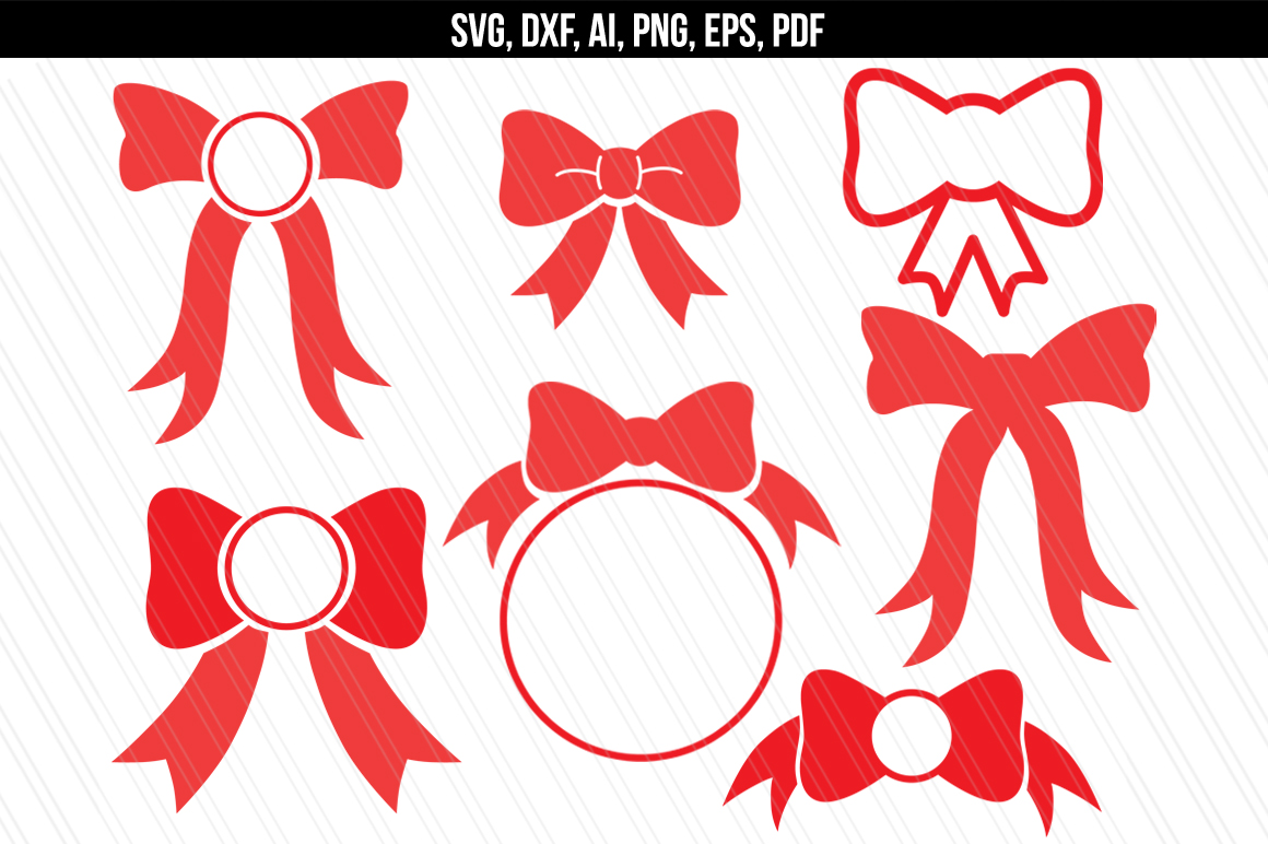 Download Bow monogram svg dxf cutting files