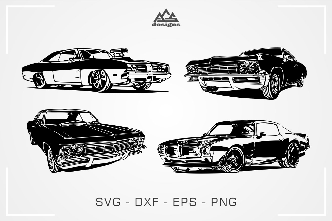 Download American Muscle Car Packs Svg Design (378520) | Cut Files ...