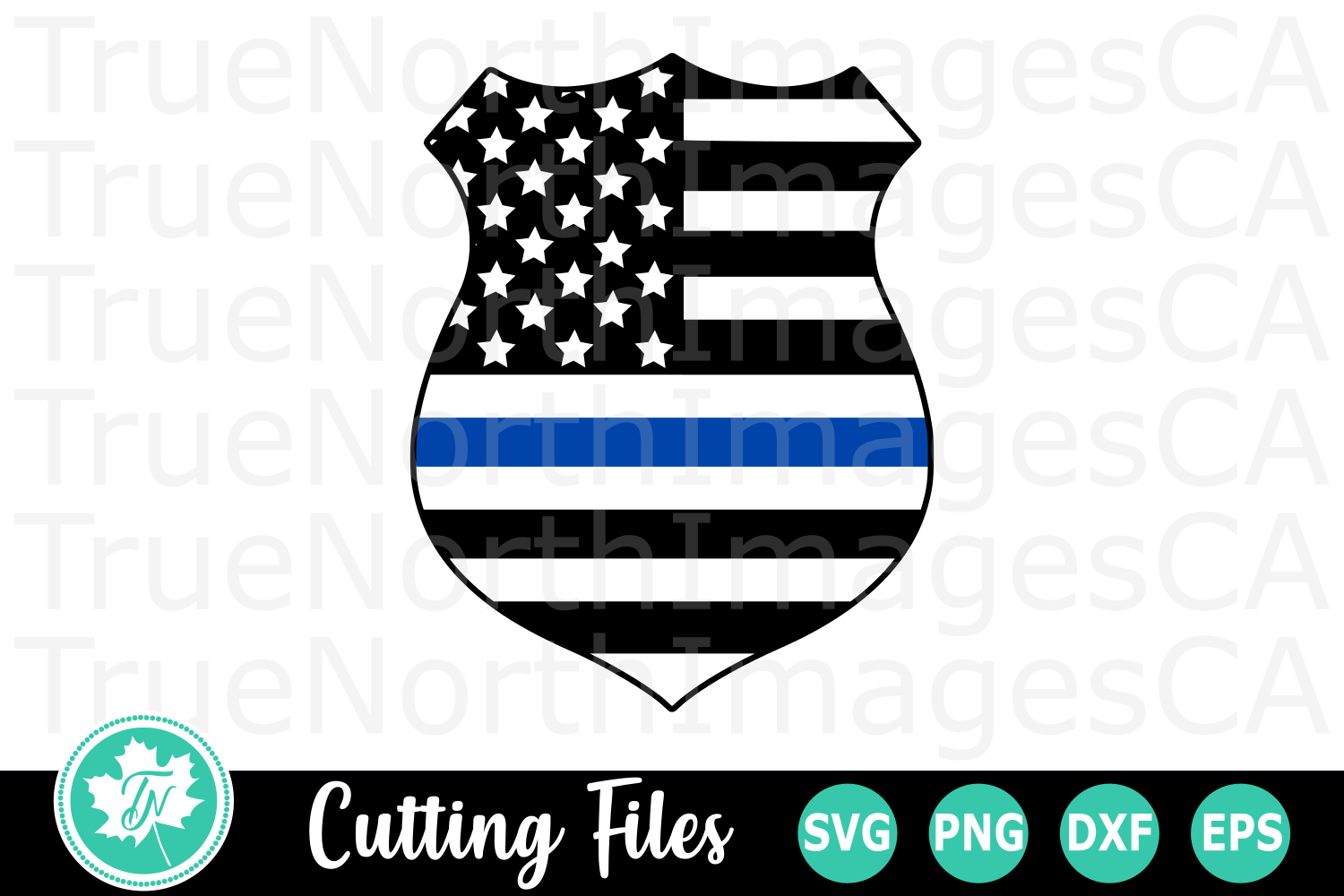 Thin Blue LIne Police Badge - An Occupation SVG Cut File (202968) | Cut ...