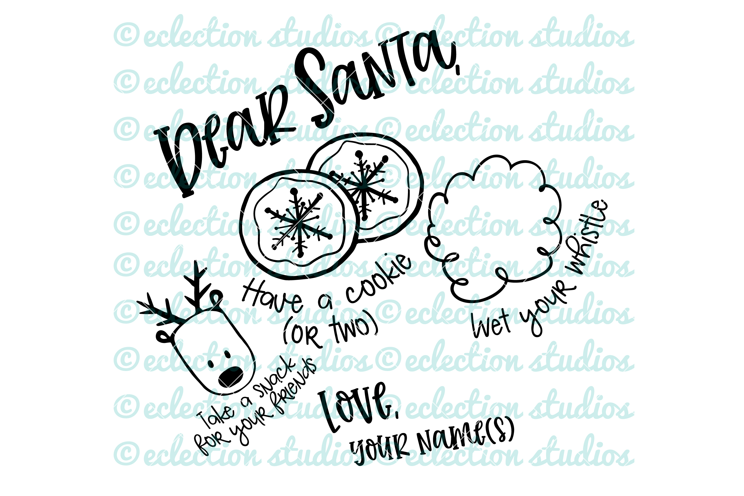 Download Dear Santa, Doodle Cookies for Santa Tray Round SVG