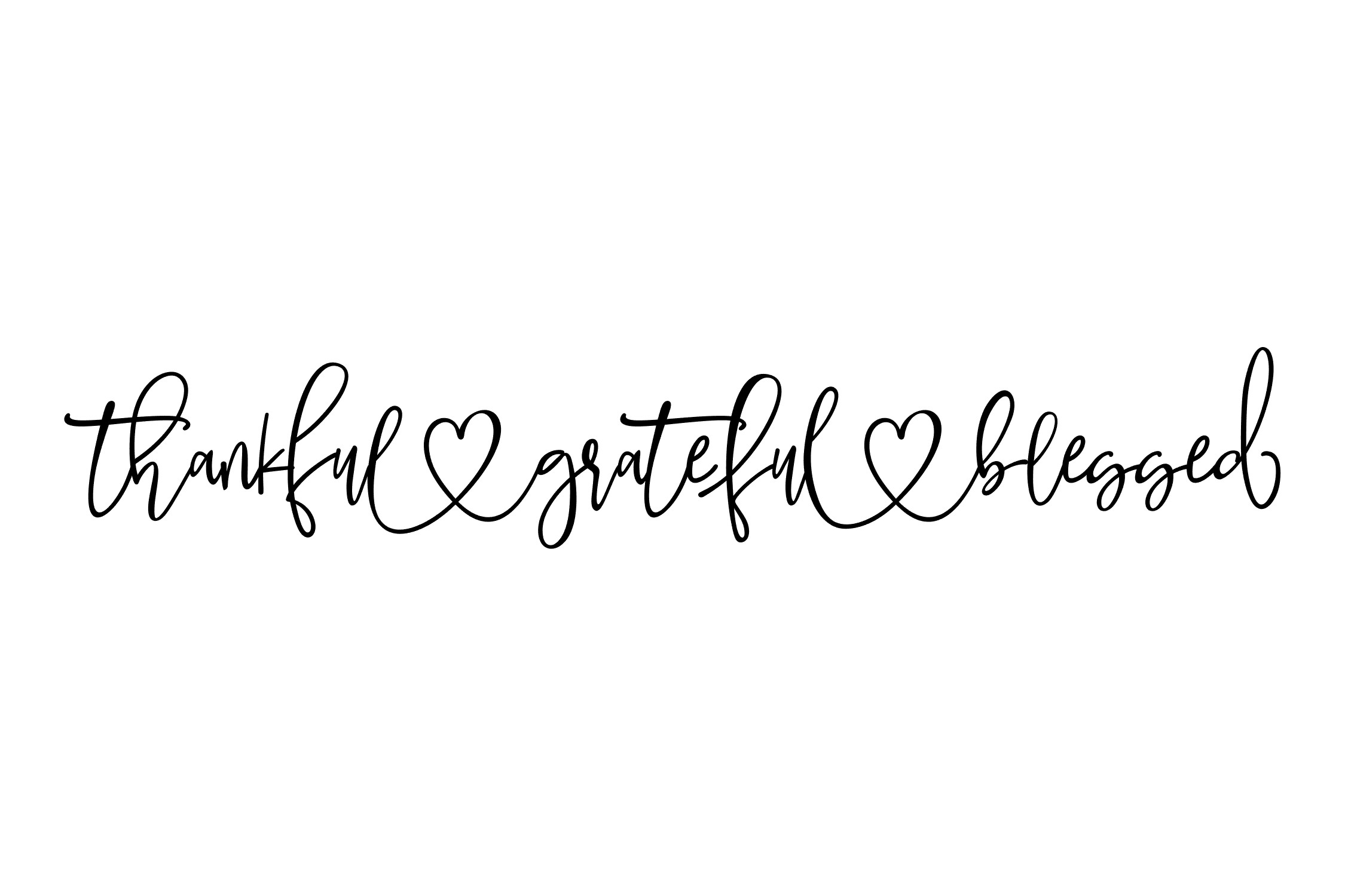 Download Thankful Grateful Blessed with Hearts SVG