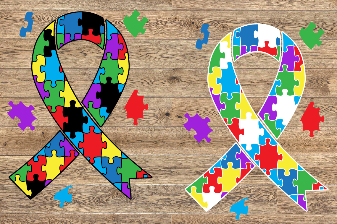 Ribbon Puzzle Autism Awareness SVG Awareness love hope 1342s (234527 ...