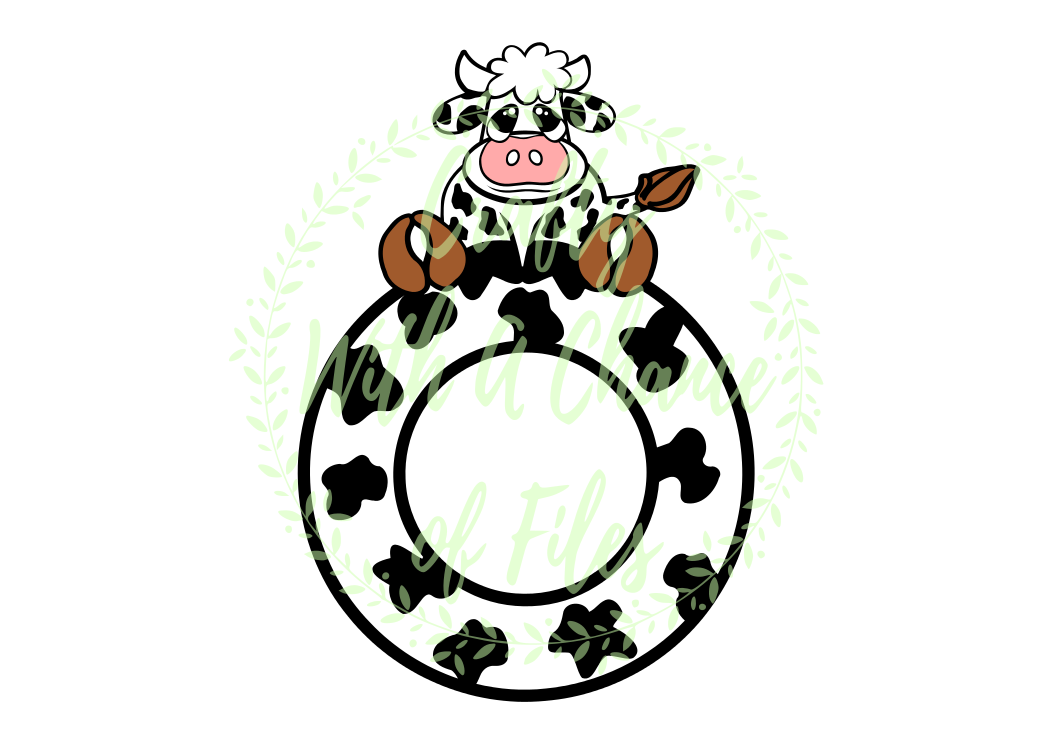 Easter Cow SVG * Easter Cow Monogram SVG * Monogram SVG * Easter