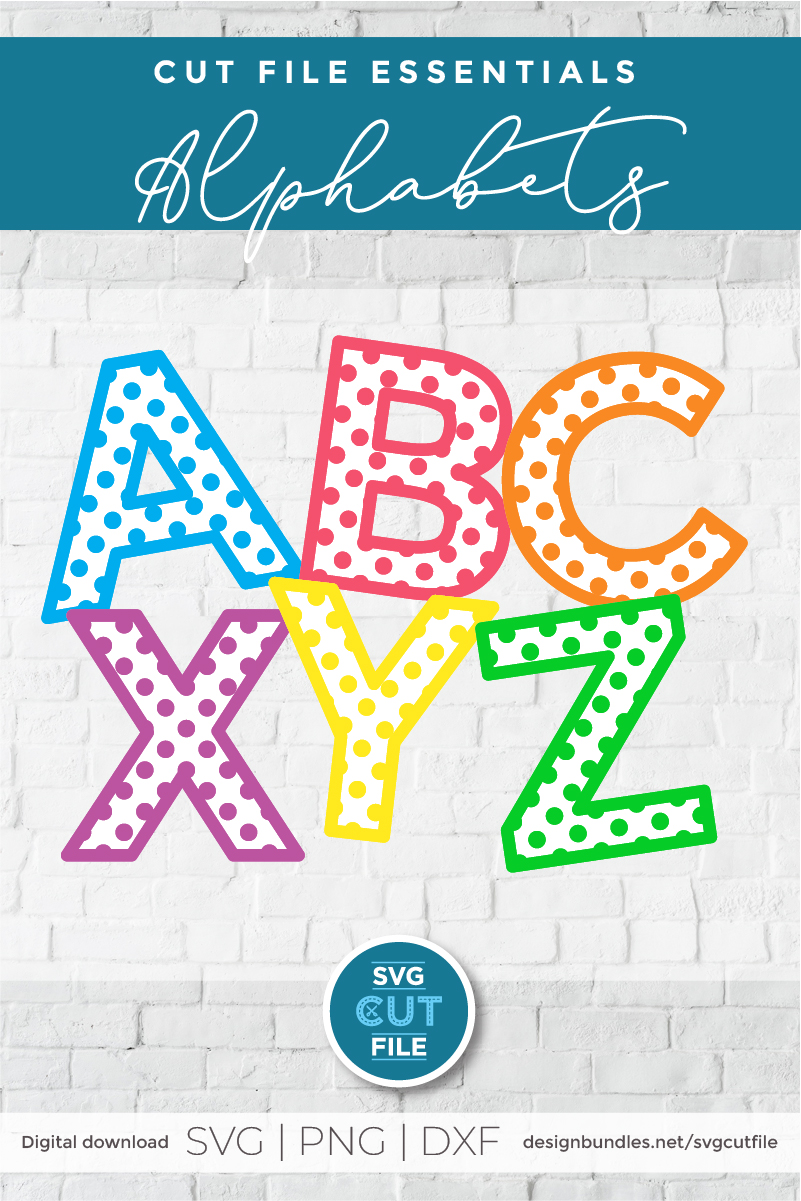 Polka Dot Letters Svg, Polka Dot Alphabet Svg, Rainbow Svg (537314 ...