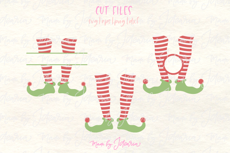 Christmas Elf Svg as Monogram Elf Legs Svg for Kids Shirts