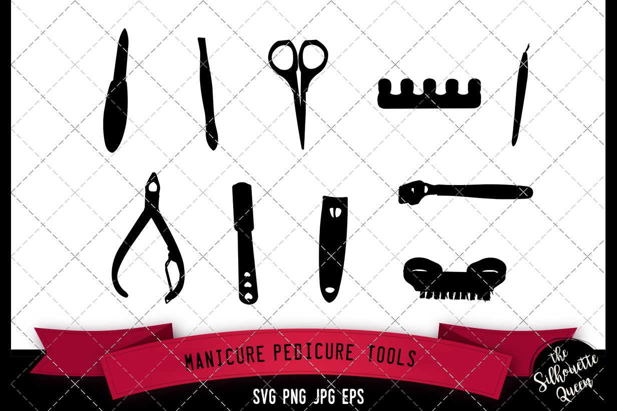 Download Manicure Pedicure Tools Silhouette, SVG, cricut, Clipart ...