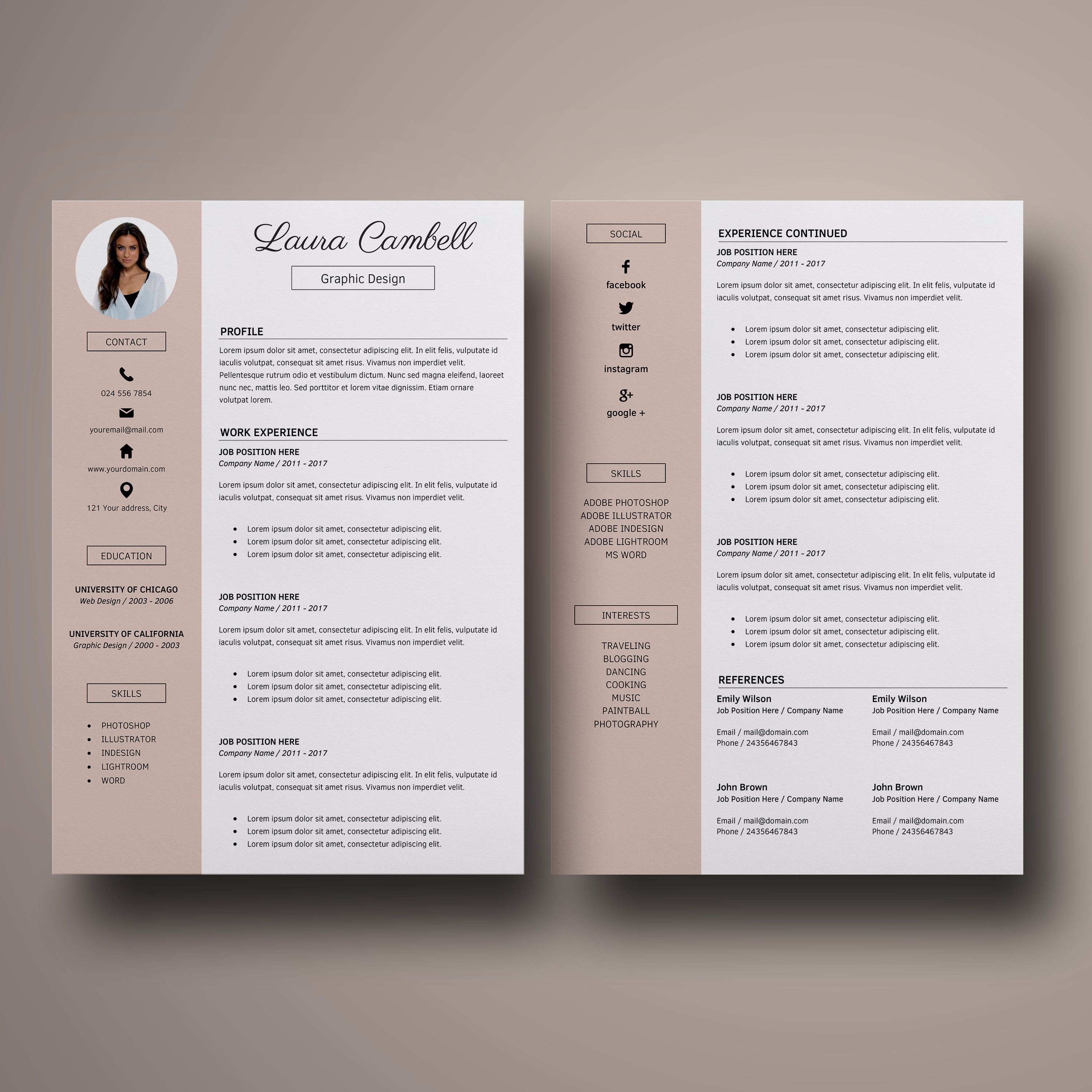 Resume | CV Template Cover Letter - Laura Cambell