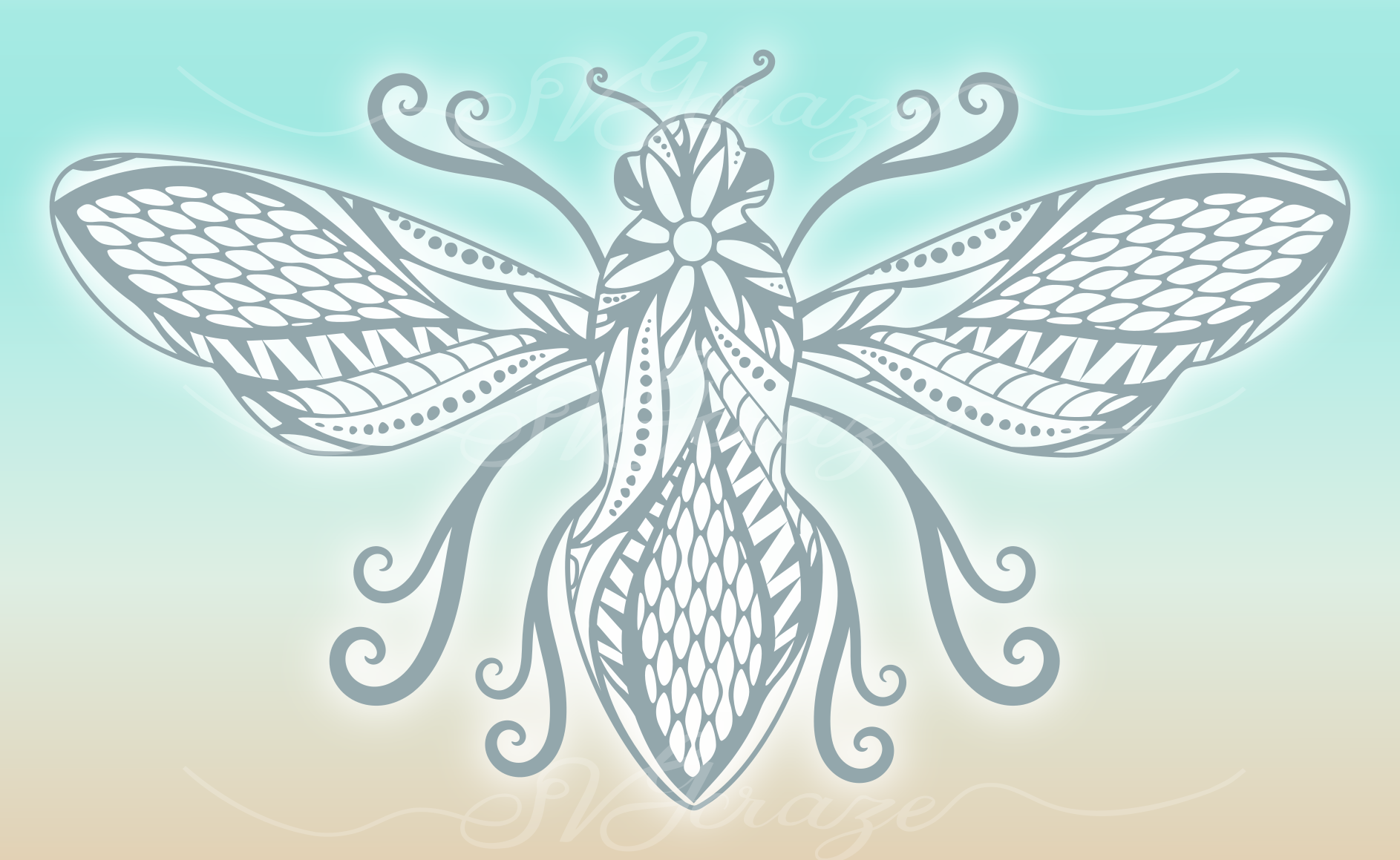 Download Beautiful Bumble Bee Mandala Zentangle SVG Dxf Eps Png Files (177565) | SVGs | Design Bundles