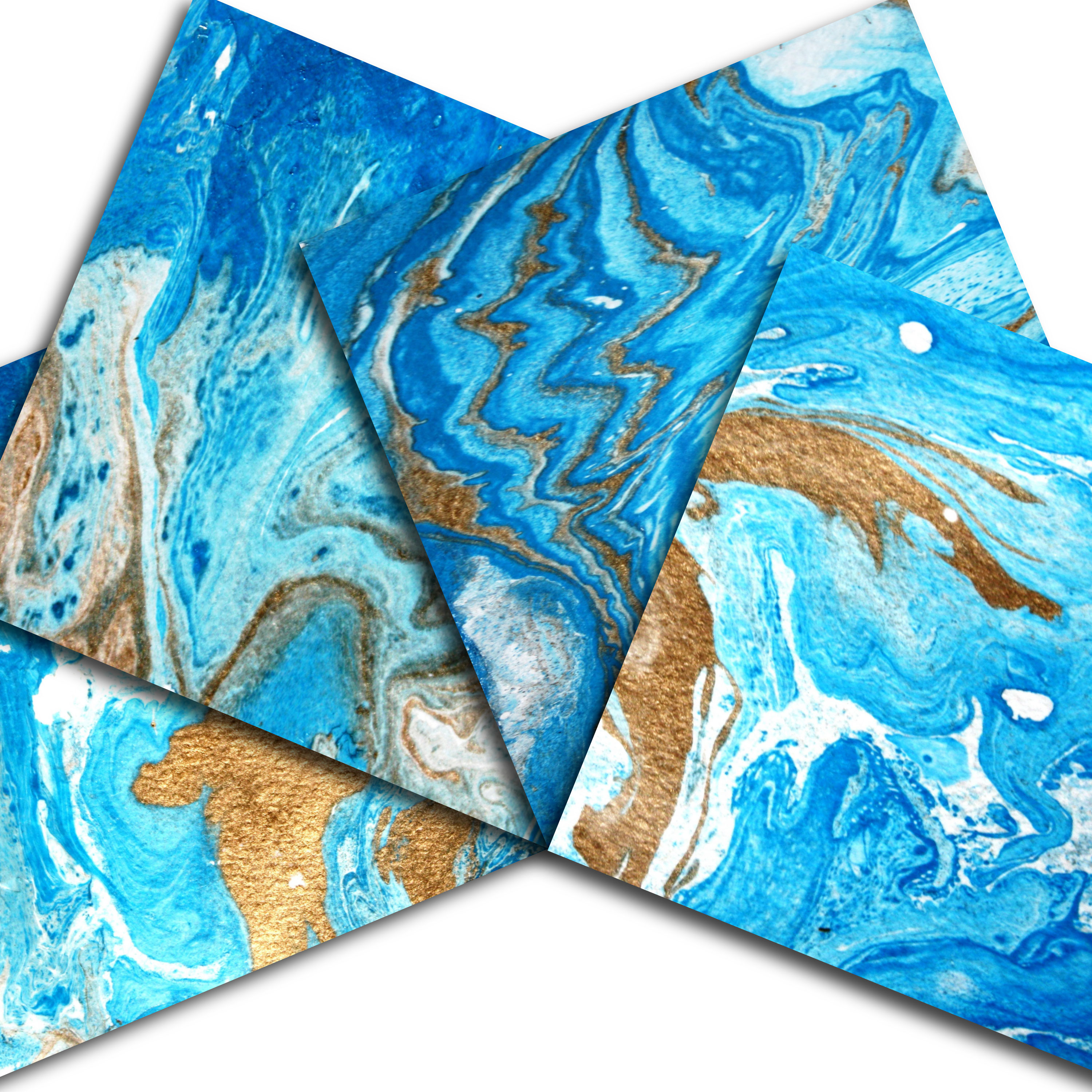 Marble Background Blue and Gold (20185) Backgrounds Design Bundles