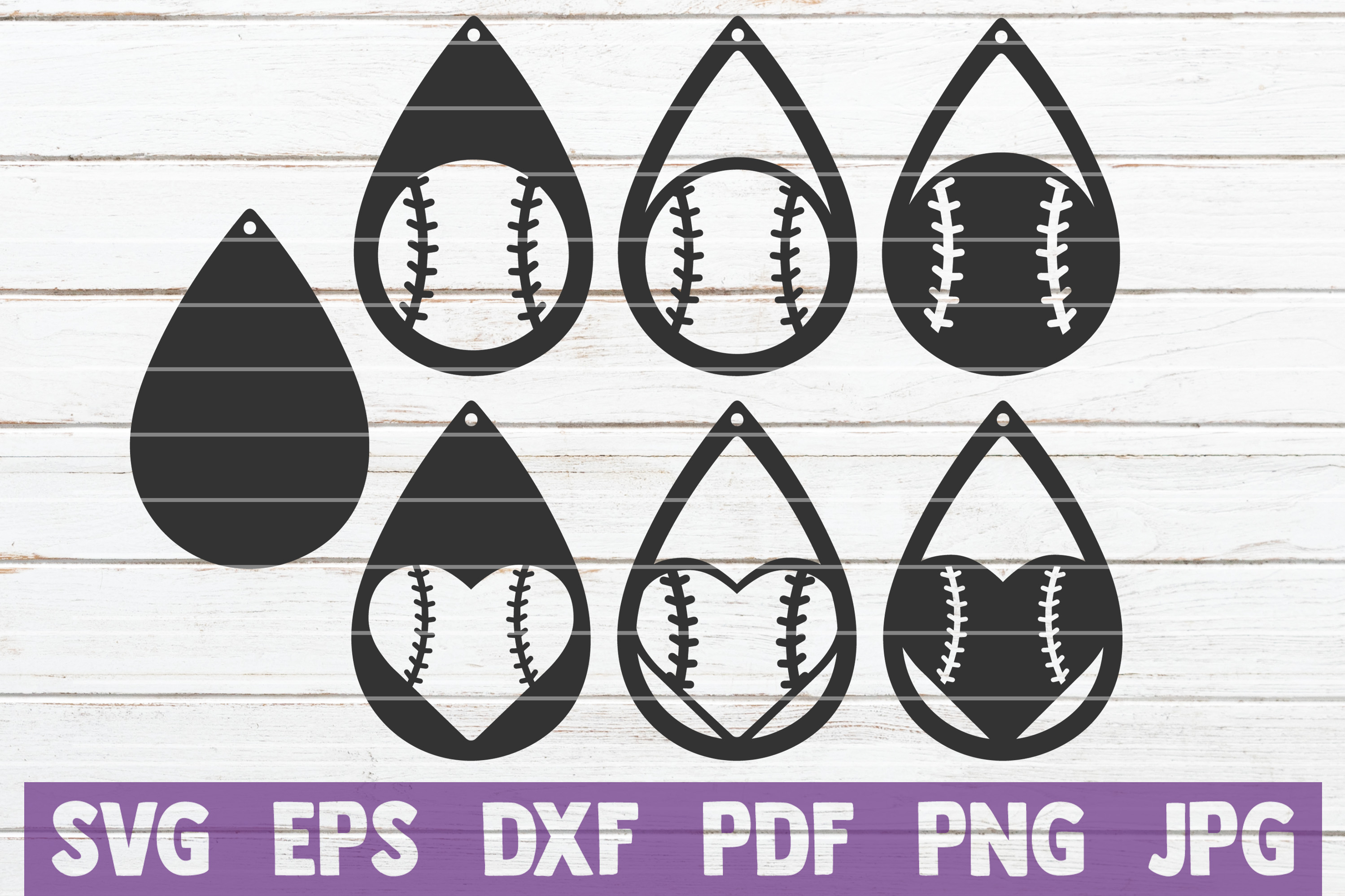 Baseball Earrings SVG Cut Files | Sport Earrings