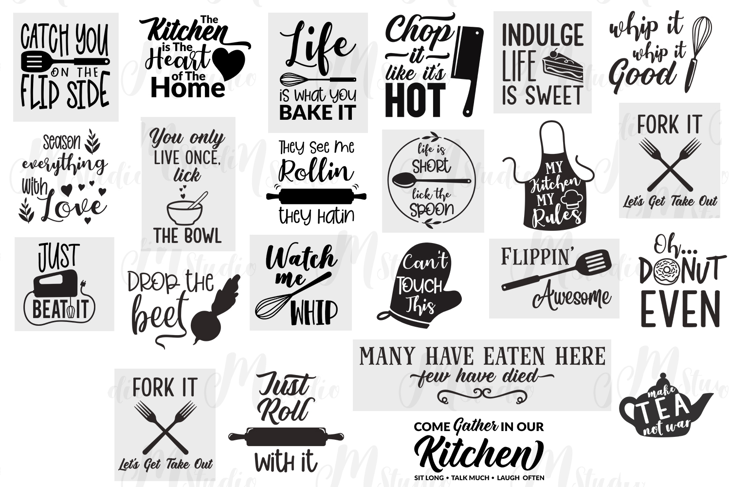 Kitchen Quotes svg bundle (154555) | Cut Files | Design Bundles