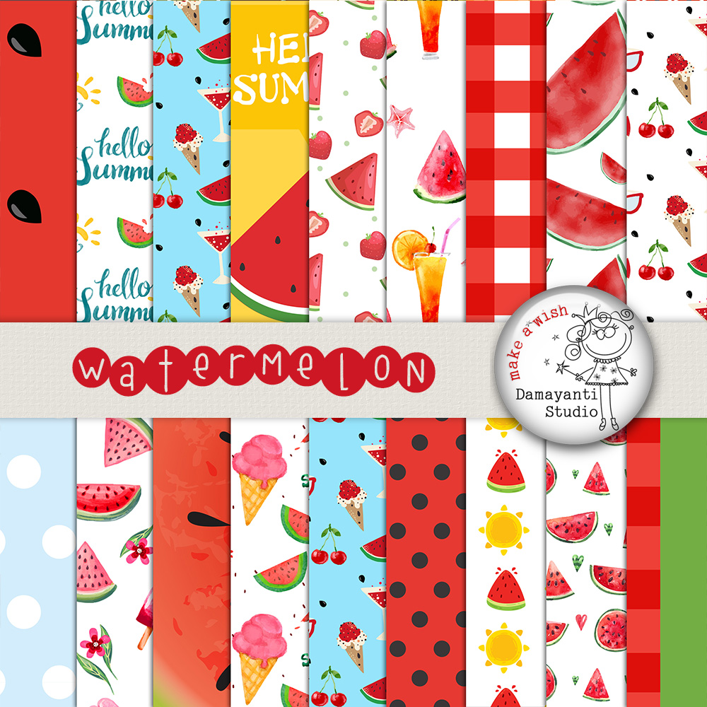 Download Watermelon digital papers, Picnic papers, Watermelon ...