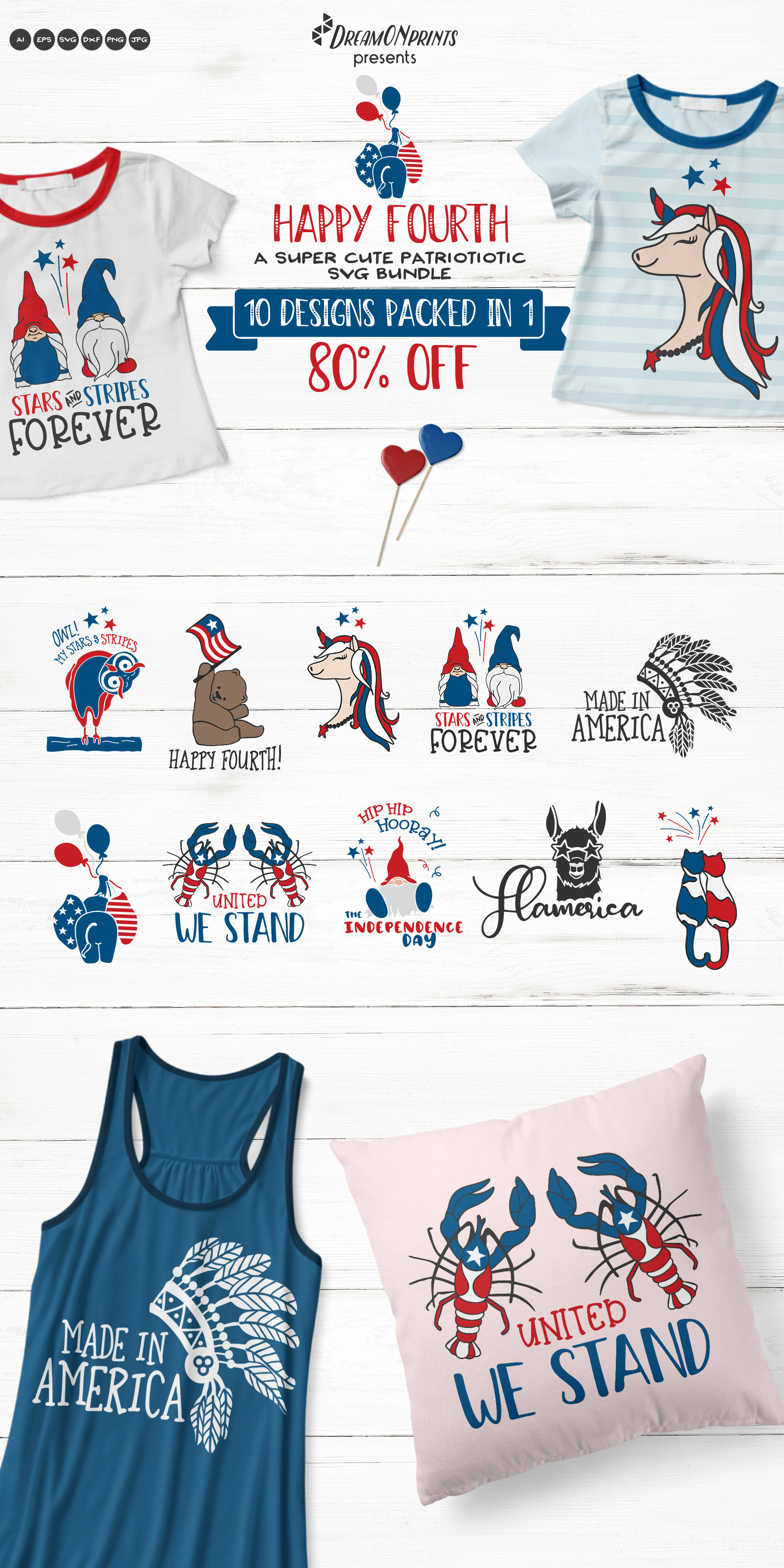 Download Happy 4th of July | Cute Patriotic SVG Bundle (269225 ...