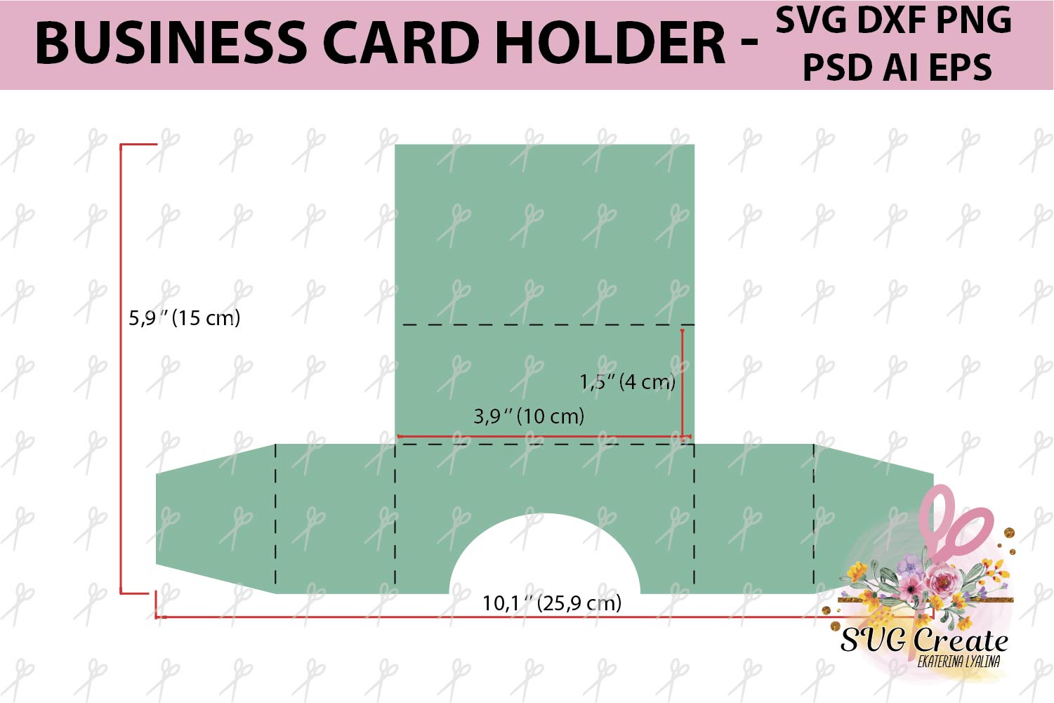 Business Card Holder Template Stand Paper Organiser Box